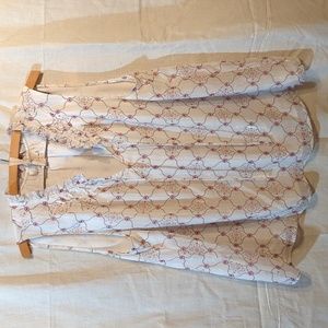 Loft Tank Floral Ruffle tie neck shell tank